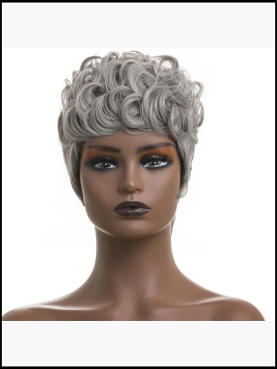 Short Pixie Cut Wig Synthetic Curly Layered Wigs for Women Daily Party main image 4